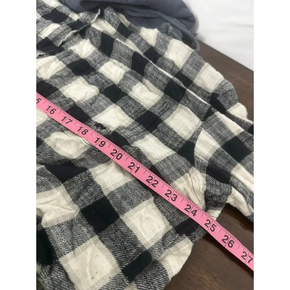 American Eagle Y2K Cropped, Hooded Distressed Flannel Top XL - Picture 7 of 8